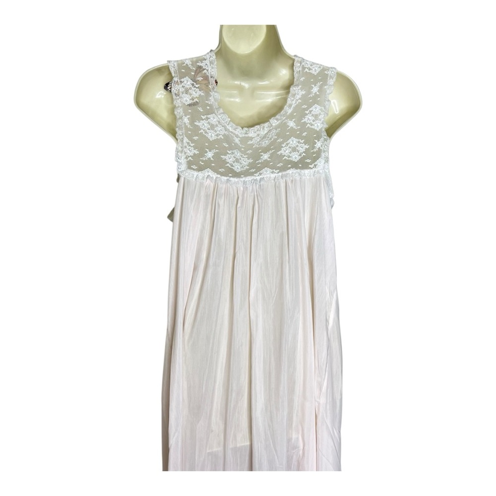 Vintage CORHAN Pink Lace Nursing Nightgown Chemise with Flaw - Picture 5 of 15